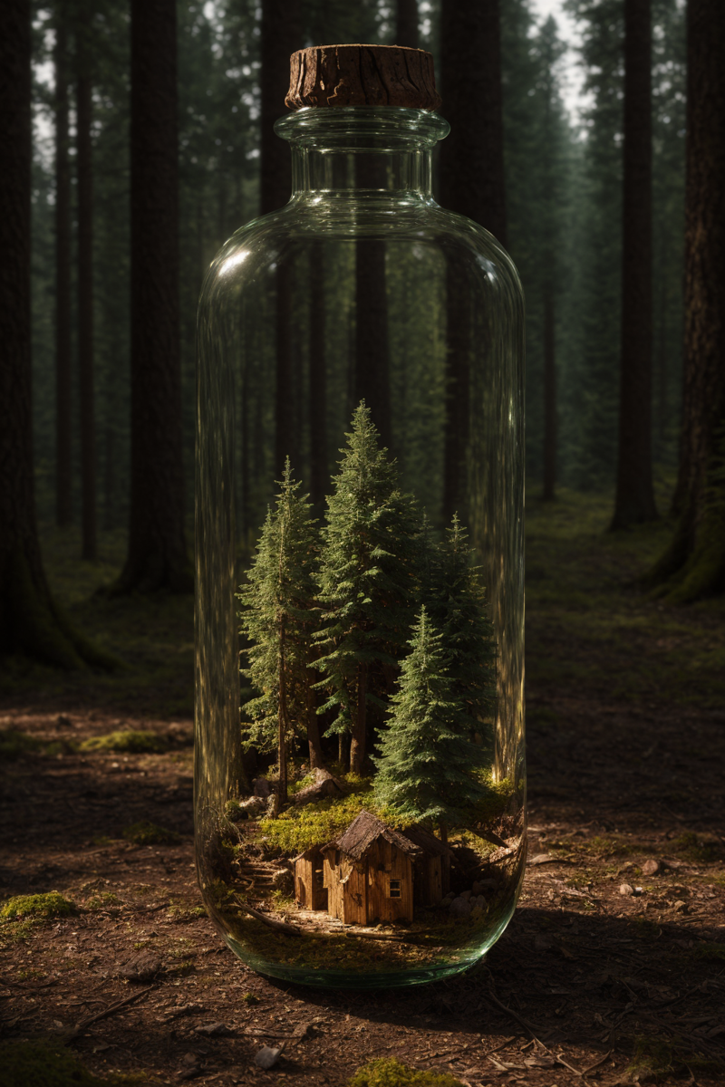 02194-2584692225-(An intricate forest minitown landscape trapped in a bottle), atmospheric oliva lighting, on the table, 4k UHD, dark vibes, hype.png